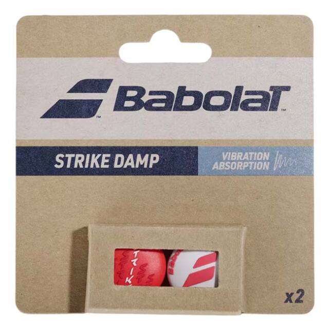 【2個組】バボラ(Babolat) Strike Damp x2 ストライクダンプ 色違い2個セット 700125-100 レッド×ホワイト(26y3m)