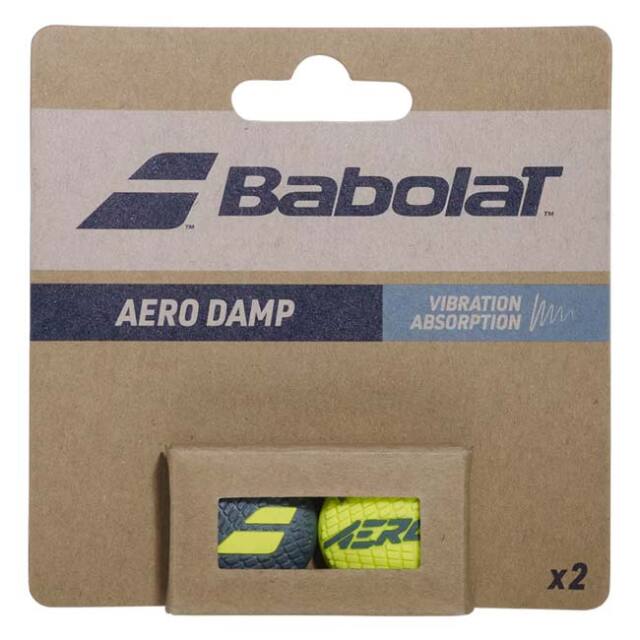 【2個組】バボラ(Babolat) Aero Damp x2 アエロダンプ 色違い2個セット 700137-100 グレー×イエロー(26y3m)