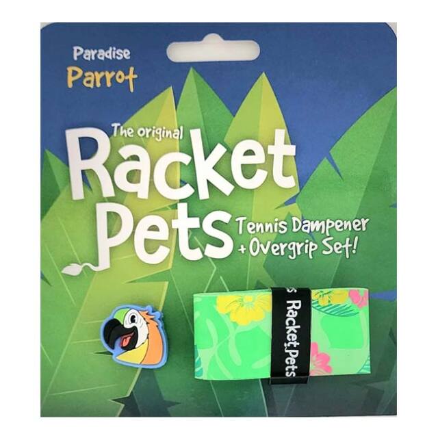 Racket Pets(ラケットペット) パラダイスコレクション オウム ダンプナー＆オーバーグリップテープ 振動止め オーバーグリップ 75389682223(24y8m)