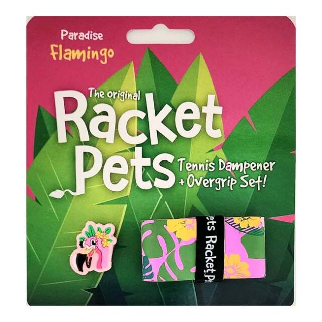 Racket Pets(ラケットペット) パラダイスコレクション フラミンゴ ダンプナー＆オーバーグリップテープ 振動止め オーバーグリップ 75389682222(24y8m)