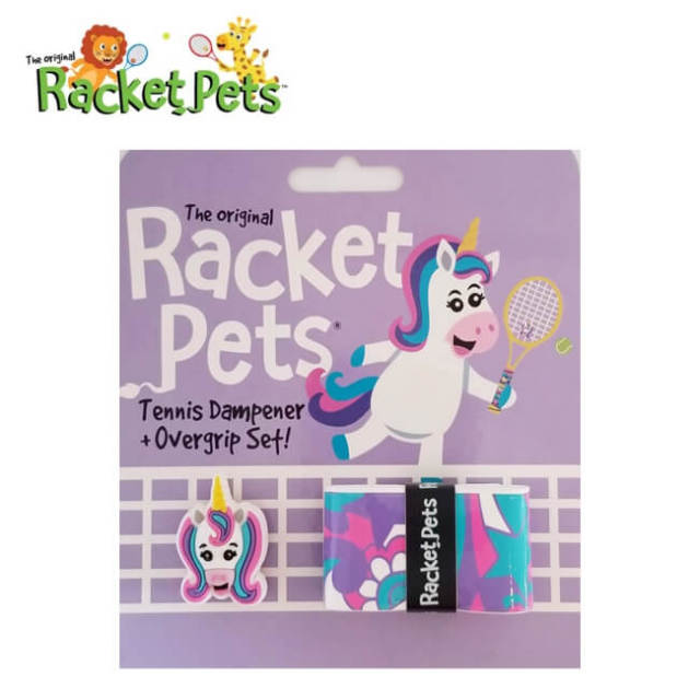 Racket Pets(ラケットペット) ユニコーン ダンプナー ＆ オーバーグリップテープ ドライタイプ 振動止め アニマル どうぶつ ユニコーン (21y4m)