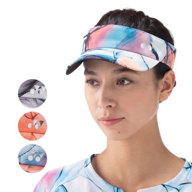 【9,000円以上で8％OFFクーポン】売切り終了！ヨネックス(YONEX) 2024 レディース ボカシ柄 サンバイザー 日よけ バイザー UVカット 40105(24y4m)