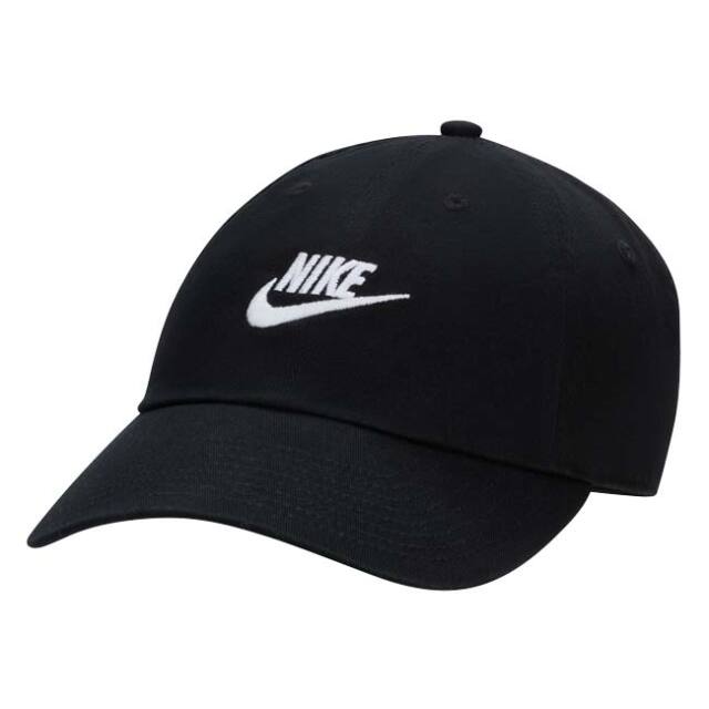 ナイキ(NIKE) 2026 SP ユニセックス CLUB クラブ アンストラクチャード フューチュラ ウォッシュ キャップ FB5368-011 ブラック×ホワイト(26y2m)