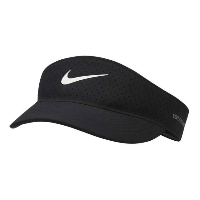 ナイキ(NIKE) ユニセックス Dri-FIT ADV エース サンバイザー FB6443-010ブラック×ホワイト(24y7m)