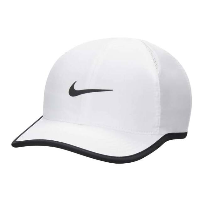 ナイキ(NIKE) ジュニア Dri-FIT Club フェザーライト キャップ 帽子 FB5062-100 ホワイト×ブラック(24y4m)