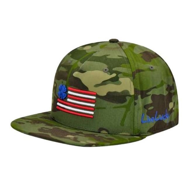 【8日から72時間 8%OFFクーポン】BlackClover(ブラッククローバー) メンズ CLOVERNATION クローバーネーション USA カモフラ柄 キャップ 帽子 BC5PFA83-USAクローバーFlag×Camo(23y3mゴルフ)