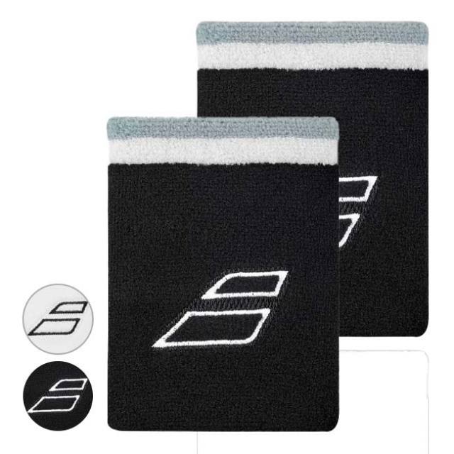 バボラ(Babolat) ユニセックス テリー ジャンボ ロゴ刺繍入り リストバンド 2個組 5UB1263(24y5m)