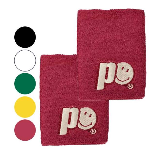 【8日から72時間 8%OFFクーポン】【2個組】プリンス(Prince) 2025 ユニセックス PRINCE×SMILEY 刺繍入り ダブルワイド リストバンド 7T70H0(25y10m)