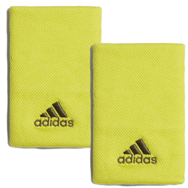 2個1セット アディダス Adidas ユニセックス 刺繍入り リストバンド Large Gm6572 イエロー オリーブ 21y3m