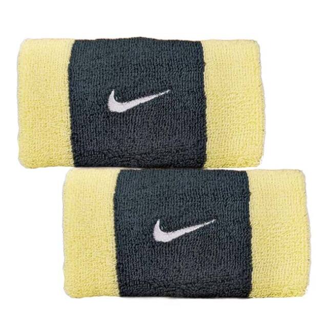 【2個組】ナイキ(NIKE) ユニセックス Swoosh スウッシュ ダブルワイド リストバンド 2P BN4000-361 フェンネル×ブラックS(26y10m)