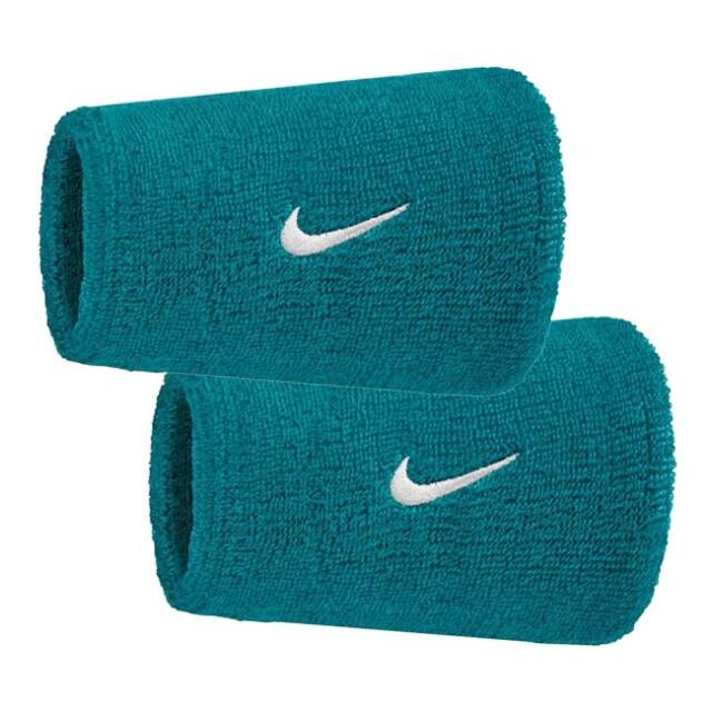 【2個組】ナイキ(NIKE) ユニセックス Swoosh スウッシュ ダブルワイド リストバンド 2P BN4000-327 ブライトスプルース×WH(26y10m)