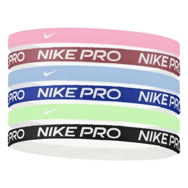 【6本組】ナイキ(NIKE) ユニセックス FLEX フレックス クラシック ヘッドバンド プリンテッド 6P BN2006-664 ピンクライズ×Wグレー(26y10m)