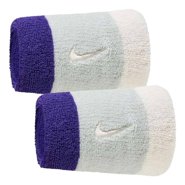 【2個組】ナイキ(NIKE) ユニセックス Swoosh スウッシュ クラシック ダブルワイド リストバンド 2P BN4000-043 Lシルバー×Dコンコルド×S(26y7m)