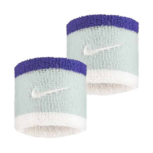【2個組】ナイキ(NIKE) ユニセックス Swoosh スウッシュ クラシック リストバンド 2P BN3000-043 Lシルバー×Dコンコルド×S(26y7m)