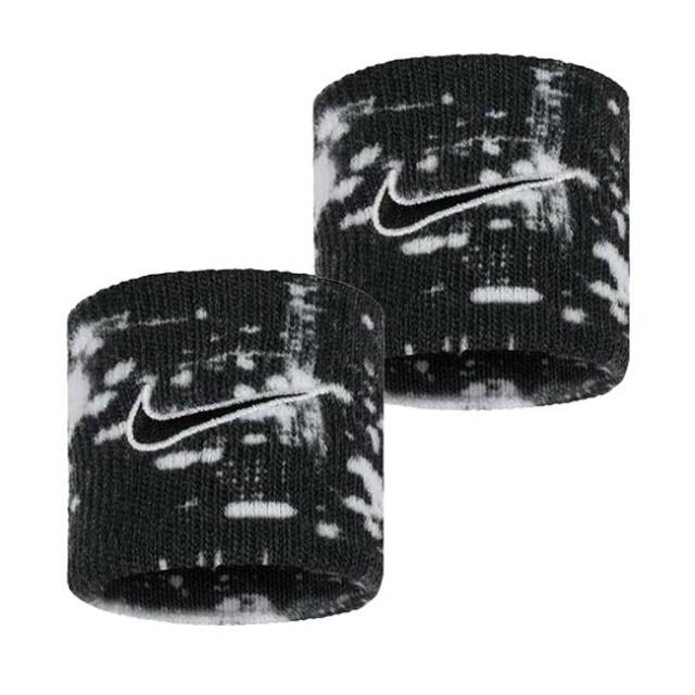 【2個組】ナイキ(NIKE) ユニセックス SWOOSH スウッシュ Dri-FIT クラシック プリントリストバンド BN3200-036 ブラック×ホワイト×BK(26y4m)
