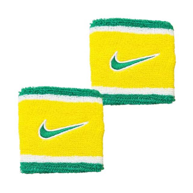 【2個組】ナイキ(NIKE) ユニセックス Swoosh スウッシュ クラシック リストバンド BN3101-730 Sイエロー×グリーン(26y4m)