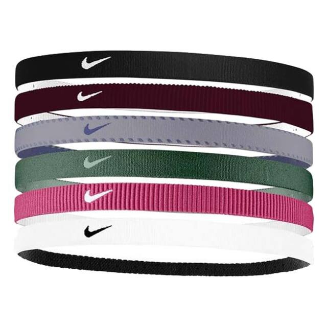 【6本組】ナイキ(NIKE) ユニセックス FLEX フレックス クラシック ヘッドバンド 6P BN2003-053 ブラック×バーガンディC(26y1m)