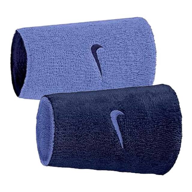 【2個組】ナイキ(NIKE) ユニセックス SWOOSH スウッシュ リバーシブル ダブルワイド リストバンド BN3100-526 サファイア×MNネイビー(26y1m)