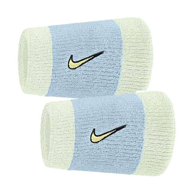【2個組】ナイキ(NIKE) ユニセックス Swoosh スウッシュ クラシック ダブルワイド リストバンド BN4000-430 コバルトブリス×ボルトT(26y1m)