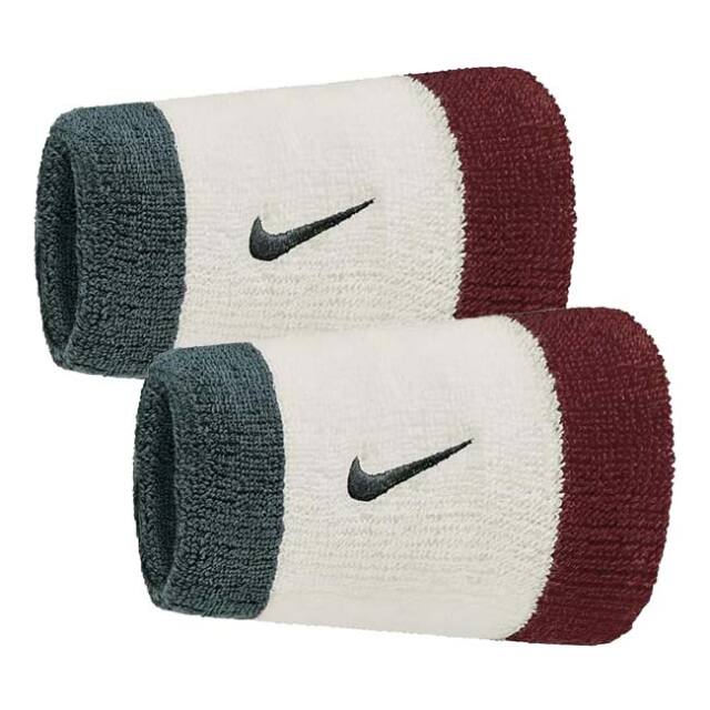 【8日から72時間 8%OFFクーポン】ナイキ(NIKE) ユニセックス Swoosh スウッシュ クラシック ダブルワイド リストバンド BN4000-147セイル×ダークチームレッド(25y10m)