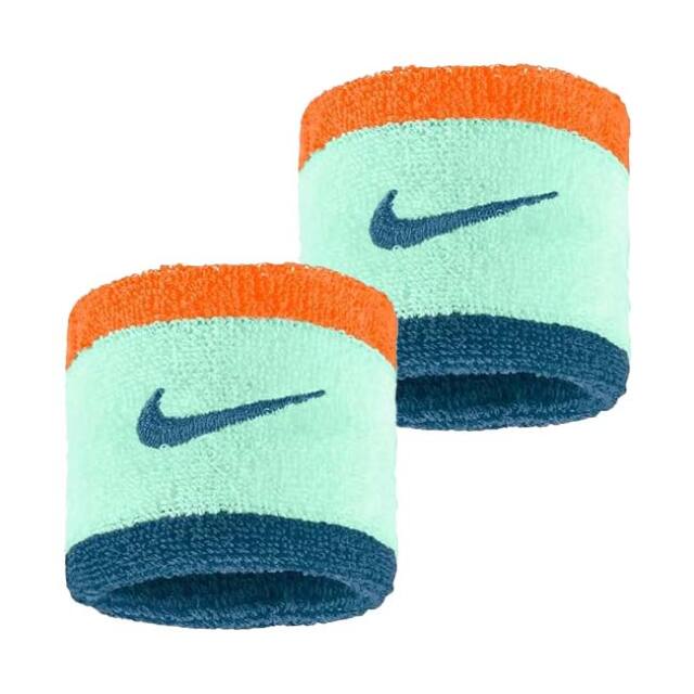 【8日から72時間 8%OFFクーポン】【2個組】ナイキ(NIKE) ユニセックス Swoosh スウッシュ クラシック リストバンド BN3000-322 ミントフォーム×Tオレンジ(25y10m)