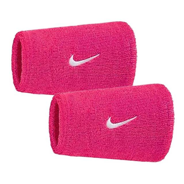【2個組】ナイキ(NIKE) ユニセックス Swoosh スウッシュ クラシック ダブルワイドリストバンド BN4000-639 ビビッドピンク×ホワイト(25y7m)