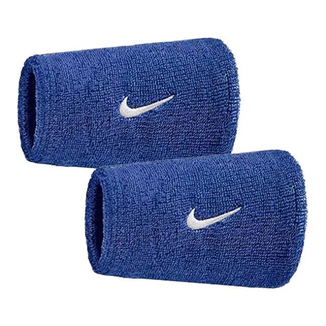 【2個組】ナイキ(NIKE) ユニセックス Swoosh スウッシュ クラシック ダブルワイドリストバンド BN4000-400 ゲームロイヤル×ホワイト(25y7m)