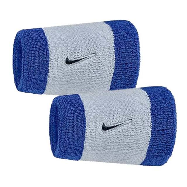【2個組】ナイキ(NIKE) ユニセックス Swoosh スウッシュ クラシック ダブルワイドリストバンド BN4000-069 ゴースト×Cブルー×Bボイド(25y7m)