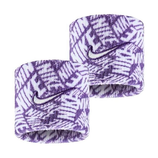 【2個組】ナイキ(NIKE) ユニセックス SWOOSH スウッシュ Dri-FIT クラシック プリントリストバンド BN3200-550 コートパープル×ホワイト(25y7m)