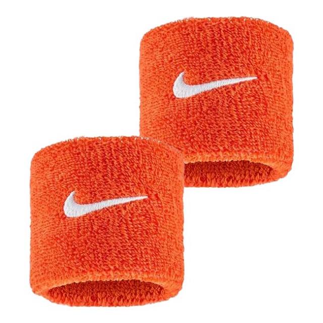 【2個組】ナイキ(NIKE) ユニセックス Swoosh スウッシュ クラシック リストバンド BN3000-802 チームオレンジ×ホワイト(25y7m)