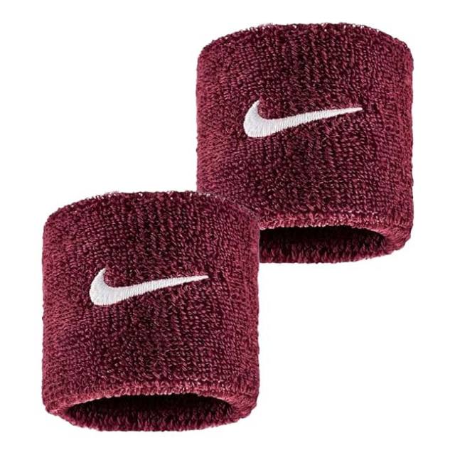 【2個組】ナイキ(NIKE) ユニセックス Swoosh スウッシュ クラシック リストバンド BN3000-656 ダークチームレッド×WH(25y7m)