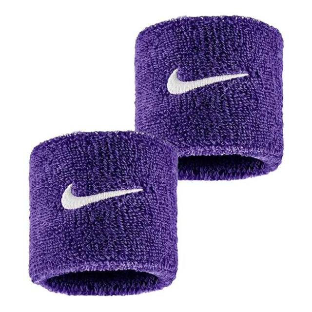【2個組】ナイキ(NIKE) ユニセックス Swoosh スウッシュ クラシック リストバンド BN3000-588 コートパープル×ホワイト(25y7m)