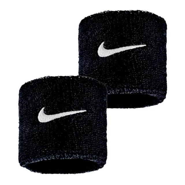 【2個組】ナイキ(NIKE) ユニセックス Swoosh スウッシュ クラシック リストバンド BN3000-010 ブラック×ホワイト(25y7m)