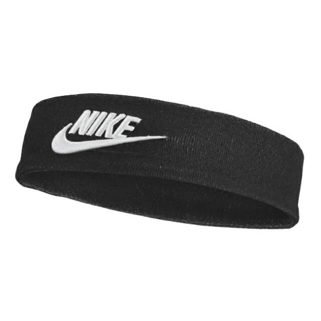在庫処分特価】ナイキ(NIKE) ユニセックス クラシック ヘッドバンド ワイドテリー N1008665／BN2065-010 ブラック×ホワイト(24y3m)