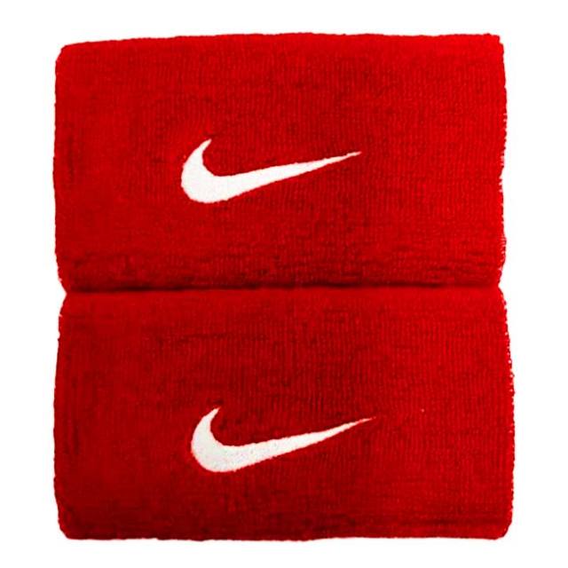 レア！　ナイキ　野球用リストバンド　レッド ナイキ(NIKE) ユニセックス スウッシュ刺繍入り ダブルワイド