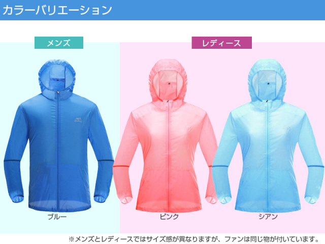 扇風服ライト モバイルバッテリー給電式 空調ウェア(軽量ファン