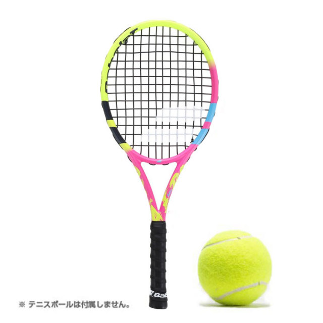 「全長25.5cm！」バボラ(Babolat) ミニラケット ピュア アエロ ラファ 2023 ※注意※ ミニチュアです！ 741019-100 イエロー×PK×ブルー(23y6m)