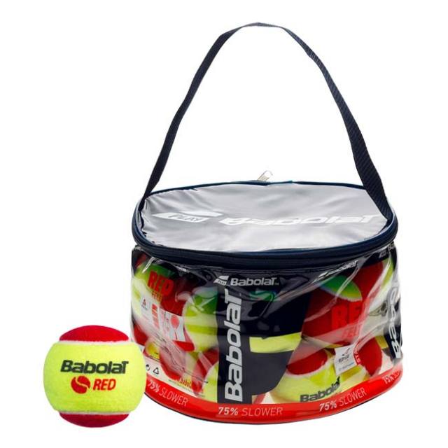 「24球入り」バボラ(Babolat) Red Felt X24 レッドフェルトボール ツートンタイプ 24球入り ケース入り レッドボール ジュニアテニスボール 516005-113(24y7m)