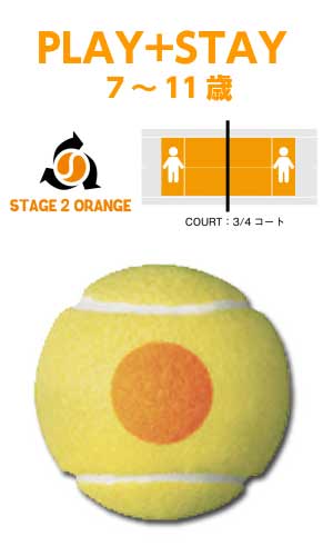 ウィルソン オレンジ ミディボール(1球) キッズテニスボール(Wilson Starter Oramge Tennis Balls)