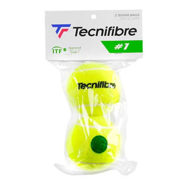 「2球入り」テクニファイバー(Tecnifibre) ステージ1 グリーンボール (ポイントマーク) ジュニアテニスボール TBP2GR1(23y1m)