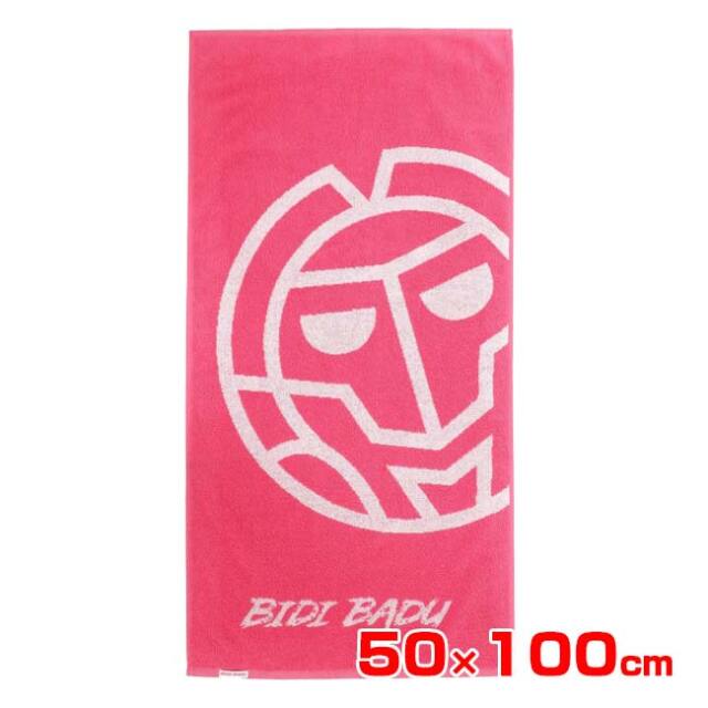 BIDI BADU(ビディバドゥ) 2026 FS ユニセックス ロゴプリント入り ミニバスタオル 50×100cm BB270001-501 ピンク×ホワイト(26y2m)