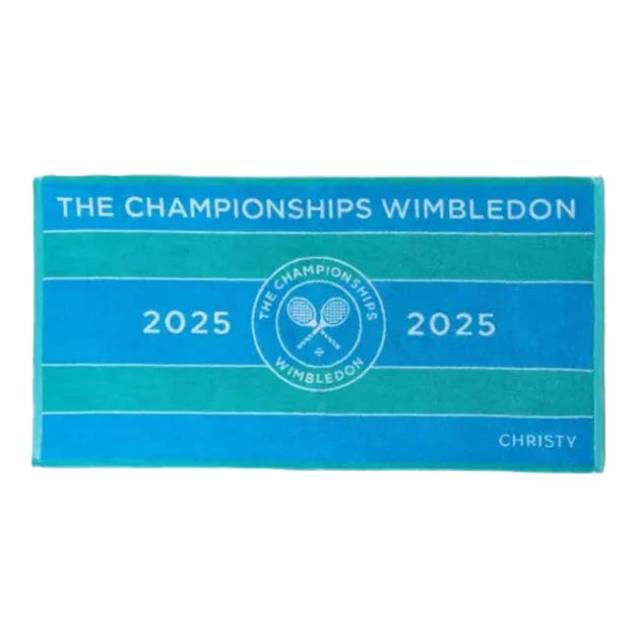 ウインブルドンエッセンシャルズ(Wimbledon Essentials) 2025 CHRISTY クリスティ チャンピオンシップ バスタオル 70×133cm アクア×スカイブルー(25y5m)