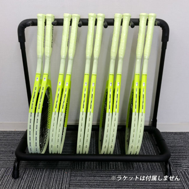【8日から72時間 8%OFFクーポン】【ラケットを10本立て掛け可能】 ラケットスタンド 10本収納可能 保護パッド 滑り止め機能付き 折りたたみ式 TE239993 ブラック(25y5m)