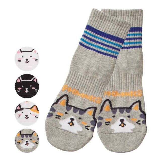 ゴーセン(Gosen) レディース ぽちゃ猫 pochaneco ハーフソックス 22-25cm 一足入り NSH03(24y4m)
