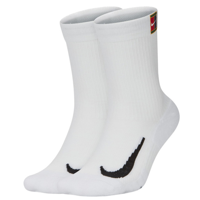 「同色2足セット」ナイキ(NIKE) ユニセックス コート マルチプライヤー クッション クルーソックス 2足組 SK0118-100 ホワイト(22y2m)