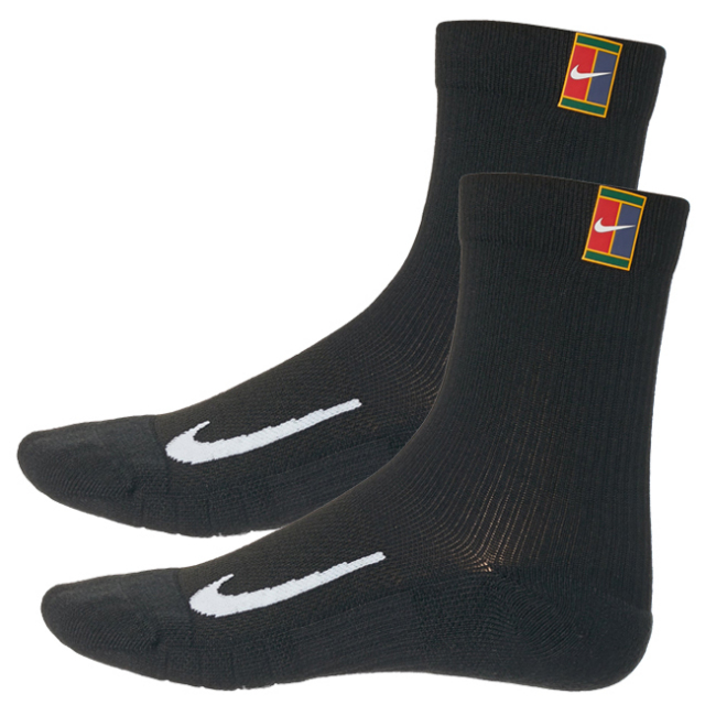 [同色2足セット]ナイキ(NIKE) ユニセックス コート マルチプライヤー クッション クルーソックス 2足組 SK0118-010 ブラック(21y6m)