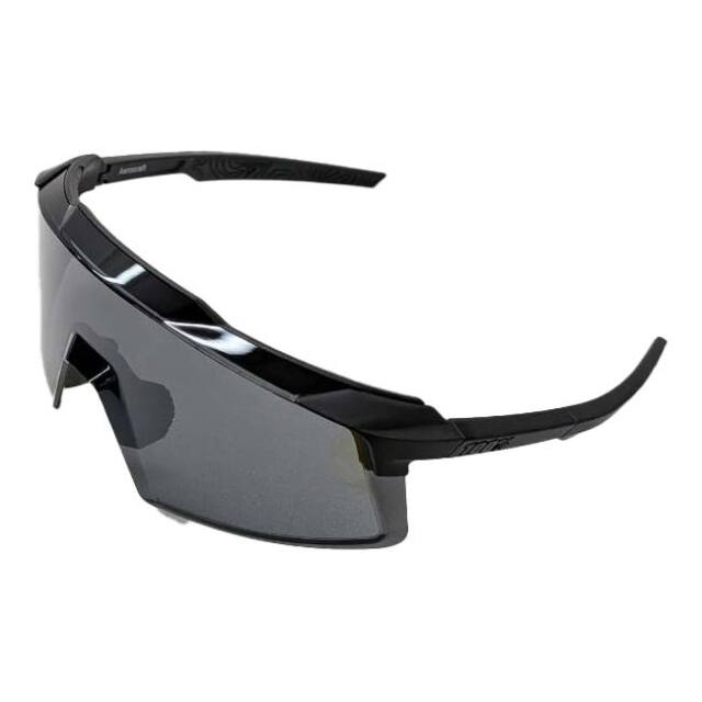 【20%OFFクーポン対象】【10％OFFマジッククーポン対象】100%(ワンハンドレッド) スポーツサングラス AEROCRAFT エアロクラフト ブラックミラーレンズ 60032-00017 マットブラック(25y12m)