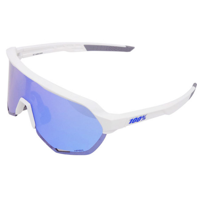 【20%OFFクーポン対象】【10％OFFマジッククーポン対象】100%(ワンハンドレッド) スポーツサングラス S2 エスツー HiPER ブルー マルチレイヤーミラーレンズ クリアレンズ付 60006-00006 マットホワイト(25y9m)