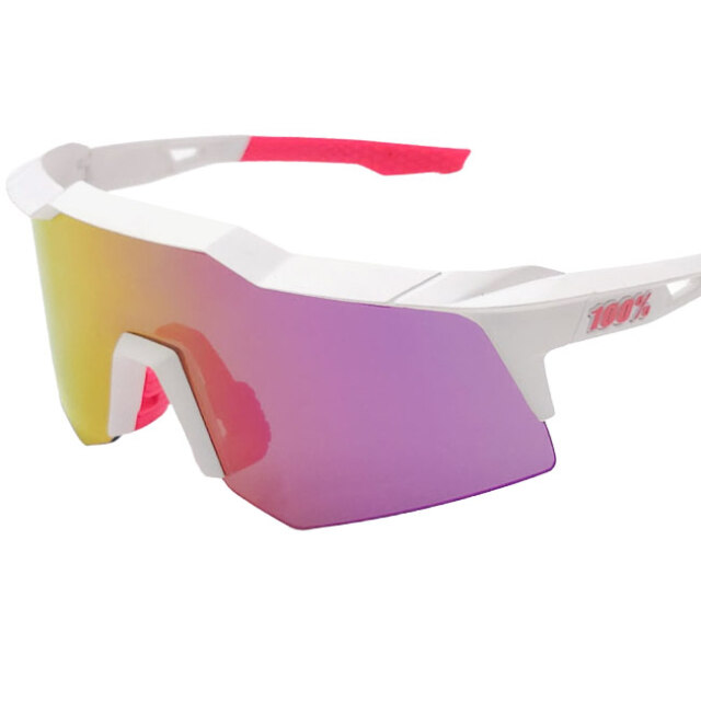 ＼23日〜25日20%OFFクーポン対象／100%(ワンハンドレッド) スポーツサングラス スピードクラフト XS HiPER VitalPink MirrorLens クリアレンズ付  60009-00019MWH×PK(25y2m)