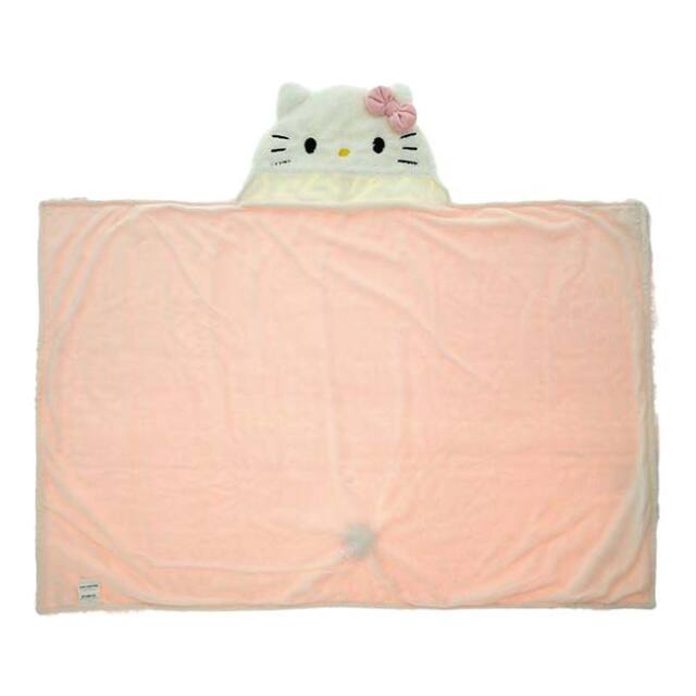 丸眞(マルシン) ハローキティ キティフード フード付きブランケット 3805002200 ホワイト×ピンク(25y11m)